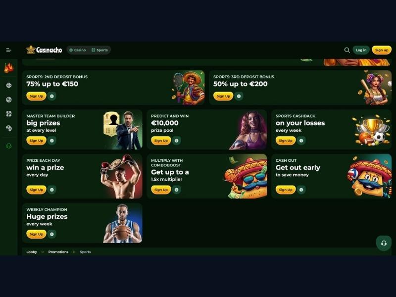 Live casino and full account management from mobile at Casinacho Casino Nacho Casino for Canada